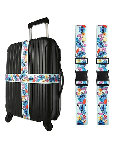 Disney Stitch Luggage Strap 2-Piece Set Officially Licensed, Adjustable Luggage Straps from 30'' to 72''