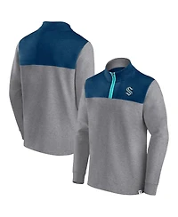 Men's Fanatics Heather Gray Seattle Kraken Launch It Quarter-Zip Jacket