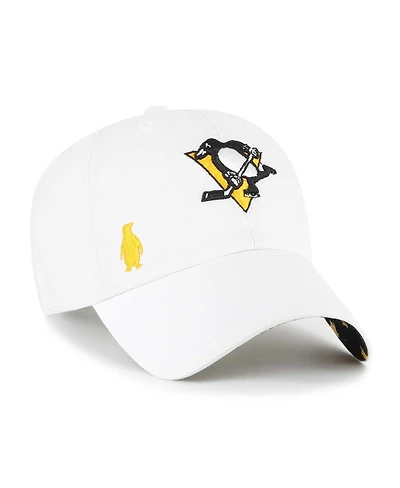 Women's '47 Brand White Pittsburgh Penguins Confetti Clean Up Adjustable Hat
