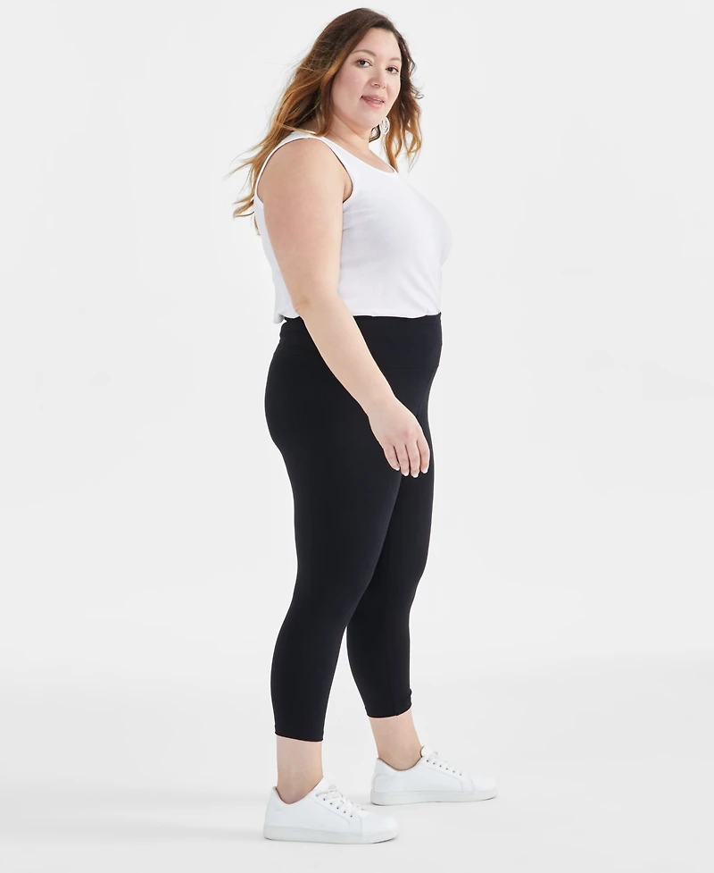 Style & Co Plus High-Rise Cropped Leggings, Created for Macy's