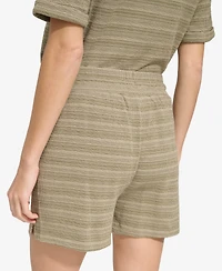 Andrew Marc Sport Women's Striped Knit Drawstring Shorts