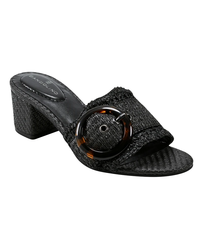 Bandolino Women's Anni Raffia Crochet Block Heel Sandals