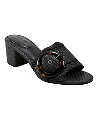 Bandolino Women's Anni Raffia Crochet Block Heel Sandals