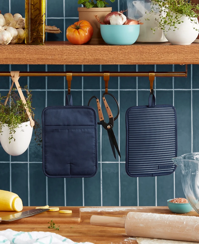 KitchenAid Ribbed Soft Silicone Pot Holder 2-Pack Set, 7" x 9"