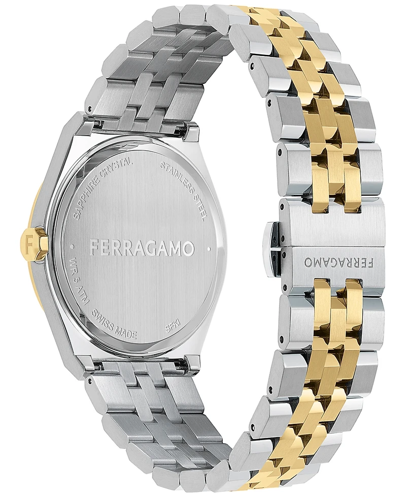 Salvatore Ferragamo Men's Swiss Two-Tone Stainless Steel Bracelet Watch 40mm