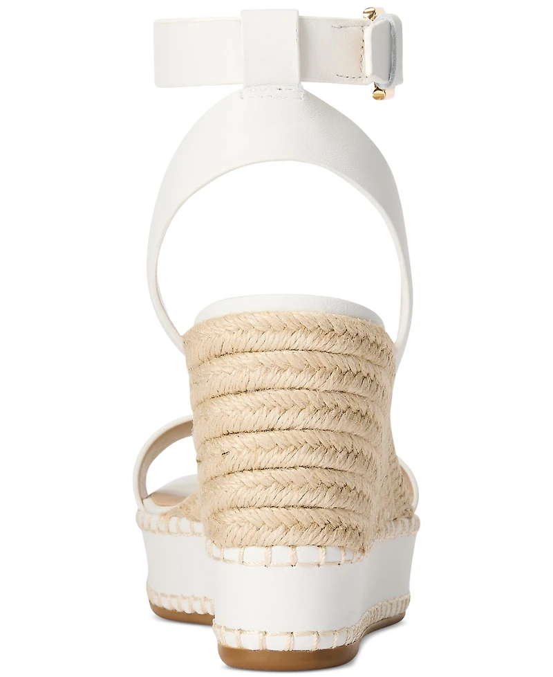 Lauren Ralph Women's Hilarie Ankle-Strap Espadrille Platform Wedge Sandals
