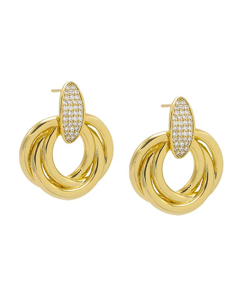 by Adina Eden Pave Dangling Twisted Knot Stud Earring