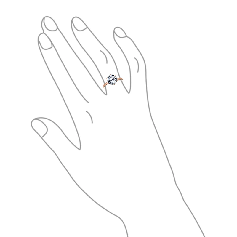 Bling Jewelry Classic Timeless Cubic Zirconia 3CT Cz 6 Prong Setting Round Solitaire Promise Ring Thin Band Sterling Silver