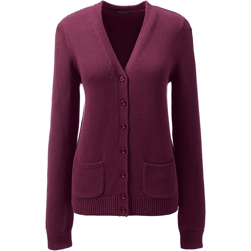 Lands' End Women's Cotton Modal Button Front Cardigan Sweater