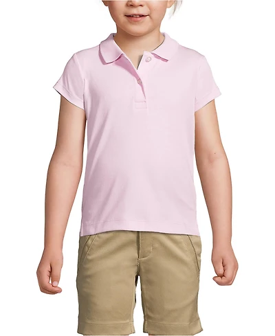 Lands' End School Uniform Girls Short Sleeve Feminine Fit Interlock Polo Shirt