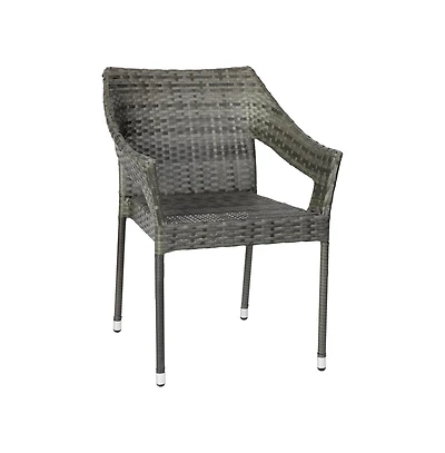 Emma+Oliver Embry All-Weather Indoor/Outdoor Stacking Patio Dining Chairs With Steel Frame And Weather Resistant Pe Rattan