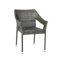 Emma+Oliver Embry All-Weather Indoor/Outdoor Stacking Patio Dining Chairs With Steel Frame And Weather Resistant Pe Rattan