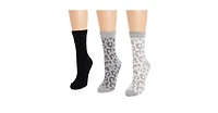 Muk Luks Women's 3 Pack Cozy Compression Crew Socks