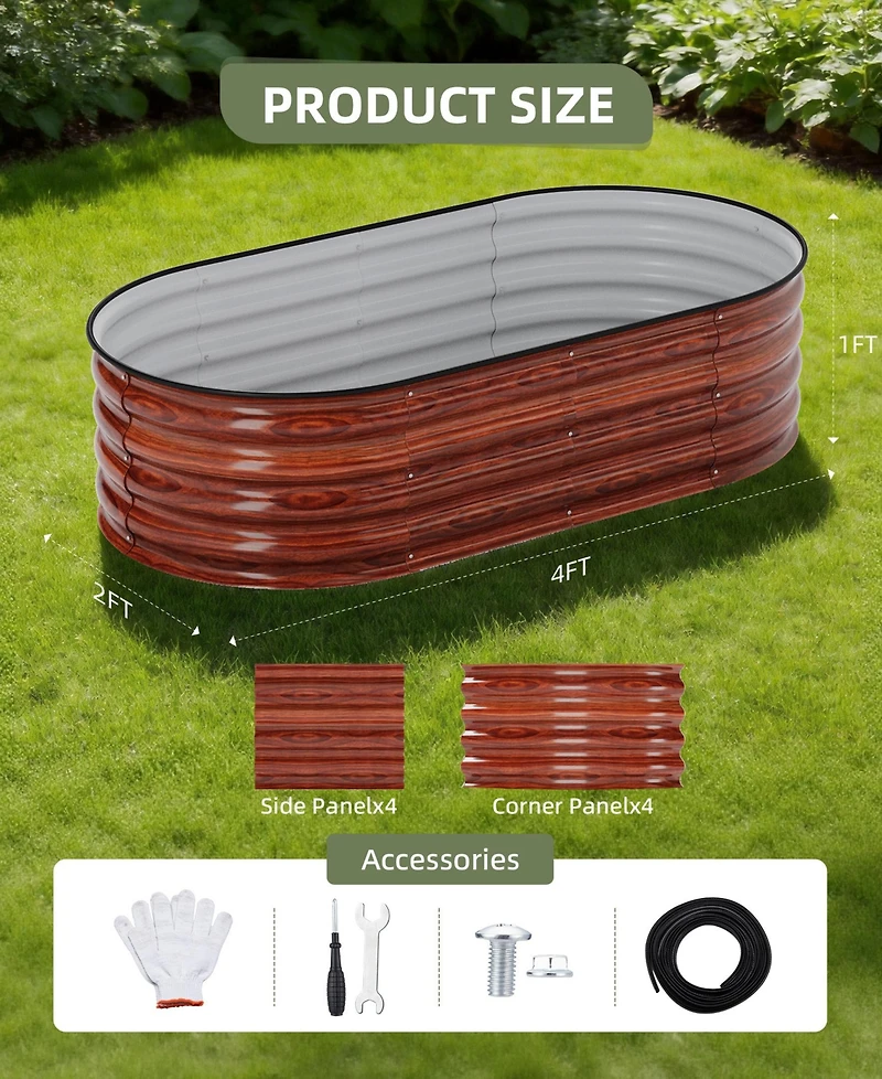 32in Wood Planter Box with Trellis Mobile Raised Bed for Climbing Plant