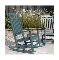 Merrick Lane Set Of 2 Hillford Poly Resin Indoor/Outdoor Rocking Chairs