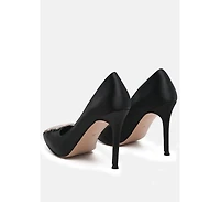prisca high heel brooch detail pumps