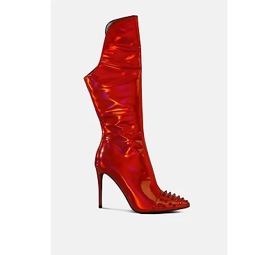 Women's Forbidden Stud Stiletto Calf Boots
