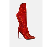 Women's Forbidden Stud Stiletto Calf Boots