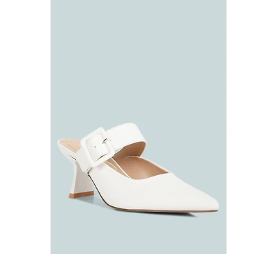 London Rag Womens Shein Star Slim Block Heel Mules
