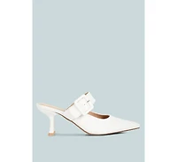 London Rag Womens Shein Star Slim Block Heel Mules