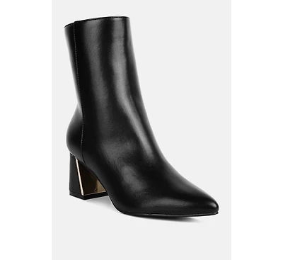 London Rag Women's Kaira Metallic Accent Heel High Ankle Boots