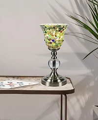 Dale Tiffany 12.5" Tall Lucida Mosaic Handcrafted Art Glass Shade with Jewels Accent Lamp