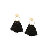 Sohi Women's Gold Tassel Drop Earrings