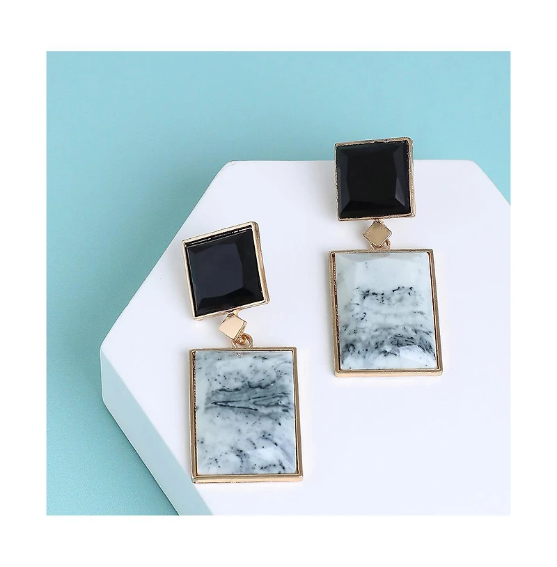 Sohi Women's Stone Drop Earrings
