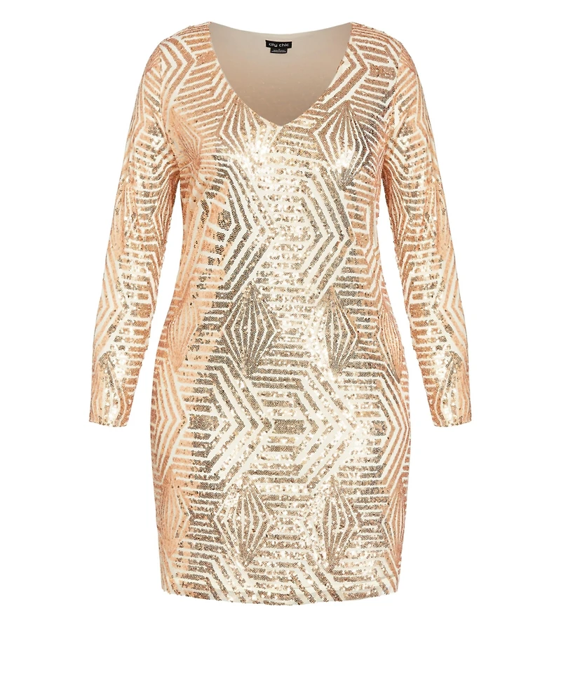 City Chic Plus Bright Lights Dress