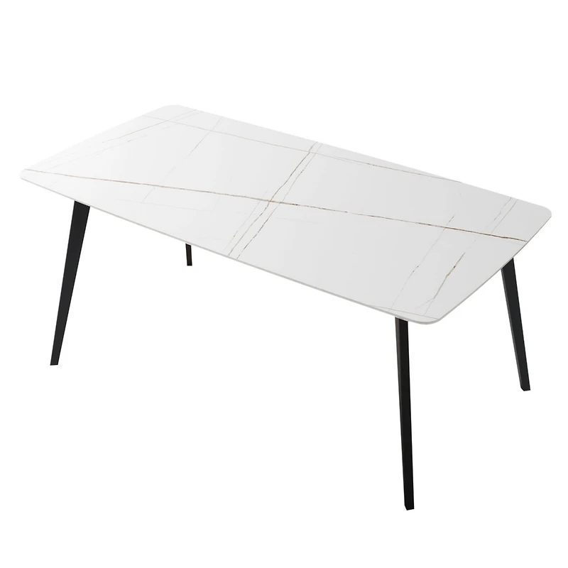 Porcelain Dining Table White 70"