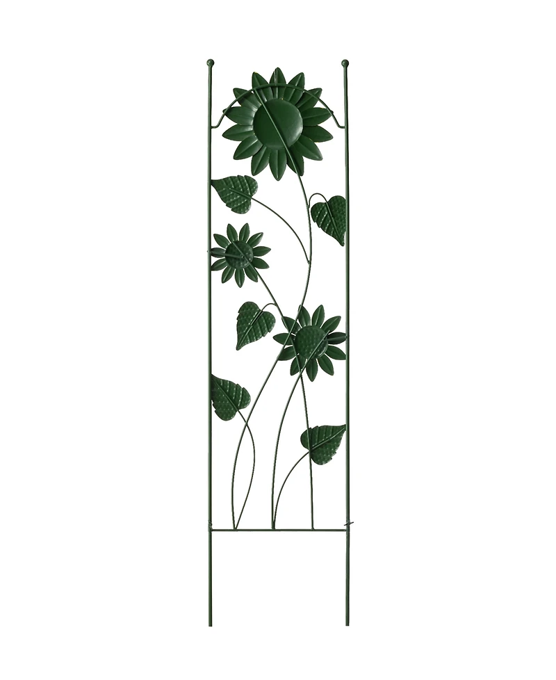 Glitzhome 48" H Metal Sunflowers Garden Trellis, Garden Stakes