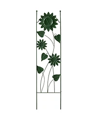 Glitzhome 48" H Metal Sunflowers Garden Trellis, Garden Stakes