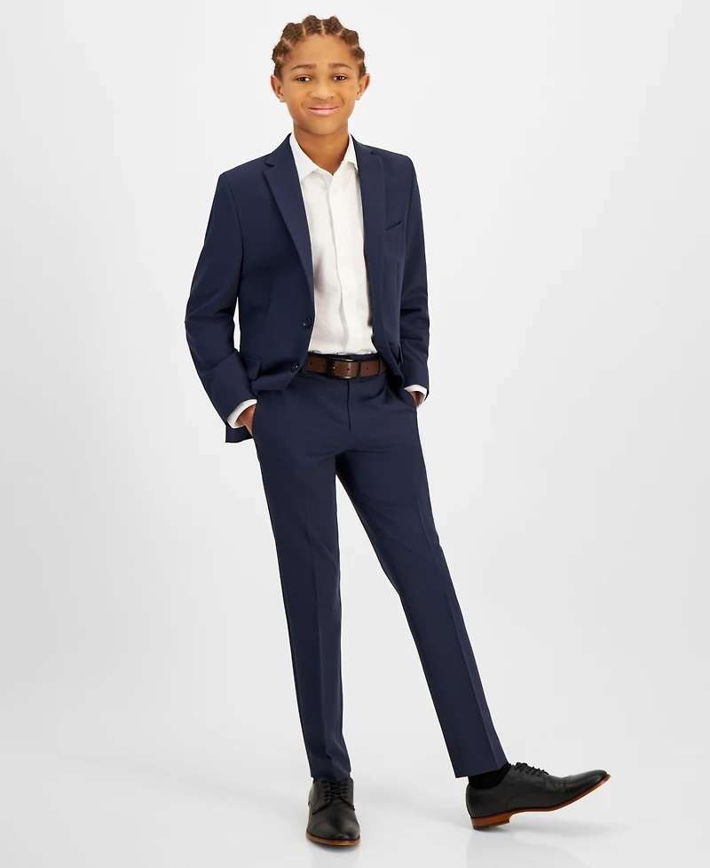 Kenneth Cole Reaction Big Boys Slim Fit Machine Washable Stretch Dress Pants