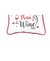 10" x 10" I Love You More Than Wine Valentine's Day Small Petite Throw Pillow