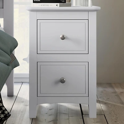 Streamdale 2 Drawers Solid Wood Nightstand End Table