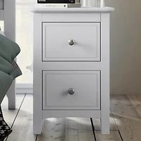 Streamdale 2 Drawers Solid Wood Nightstand End Table