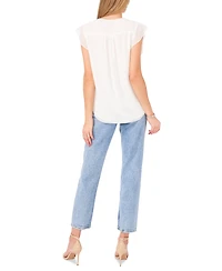 Vince Camuto Women's Embellished V-Neck Cap Sleeve Top