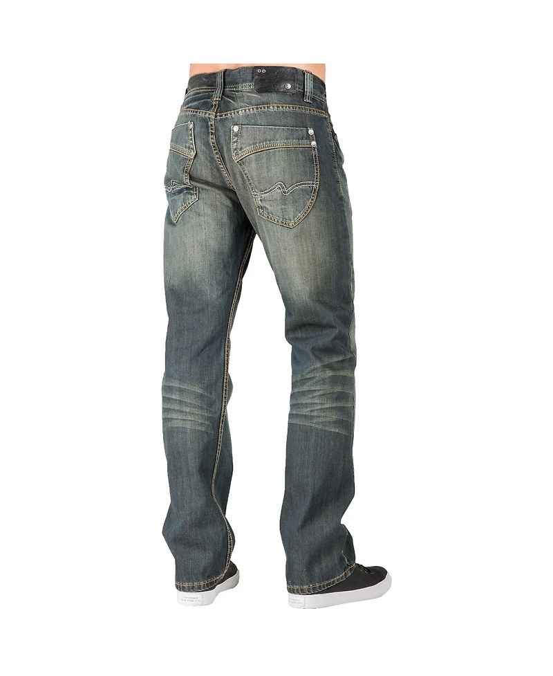 Men's Relaxed Straight Handcrafted Wash Premium Denim Signature Jeans