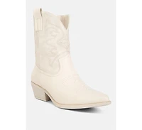 Hasting Patchwork Detail Low Heel Cowboy Boots