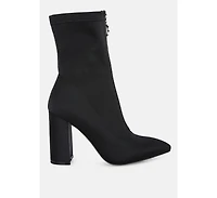 bobbettes block heeled microfiber boot