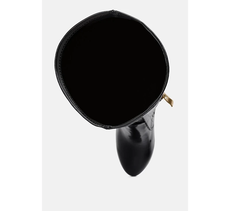 Shawtie High Heel Stretch Patent Calf Boots