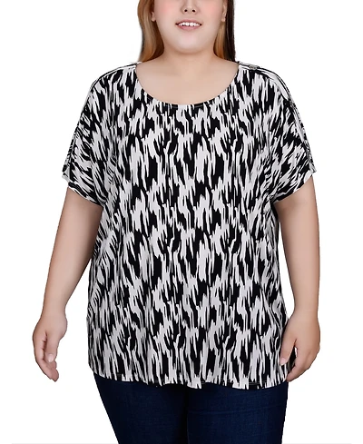 Ny Collection Plus Short Sleeve Tunic Top