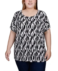 Ny Collection Plus Short Sleeve Tunic Top