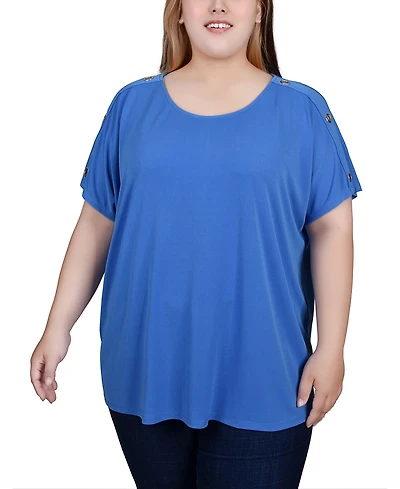 Ny Collection Plus Short Sleeve Tunic Top