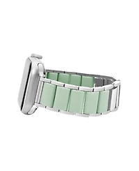 Anne Klein Women's Silver-Tone Alloy Metal and Mint Silicone Bracelet designed for Apple Watch 42mm (Series 10) & 38/40/41mm