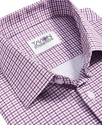 Tayion Collection Men's Slim-Fit Plaid Dress Shirt