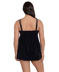 Longitude by Mimi Flamingo Women's Triple Tier Swim Dress