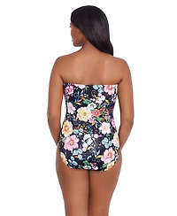 Women's Longitude Side Shired Bandeau One-Piece Swimsuit
