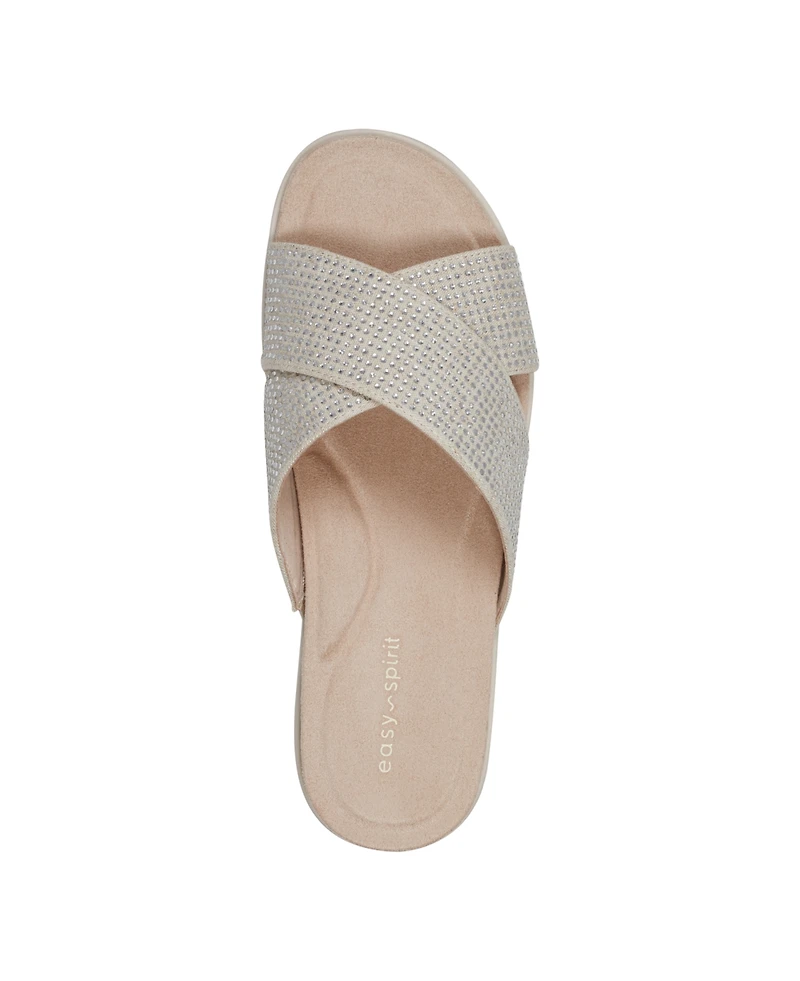 Easy Spirit Women's Shanya Crisscross Rhinestone Sandals