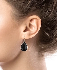 Macy's Pear Shape Crystal Drop Earrings (7/25 ct. t.w.) Fine Silver Plated Brass